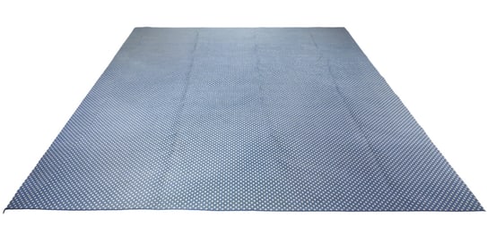 Blue and Gold Machine Made Carpet Diamond Pattern