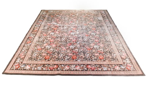 Floral Wool Abusson Style Area Carpet