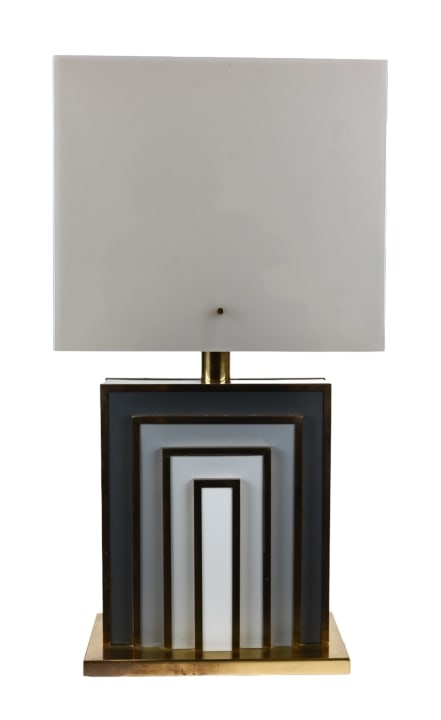 Vintage Romeo Rega Style Brass Lucite Table Lamp (1 of 9)