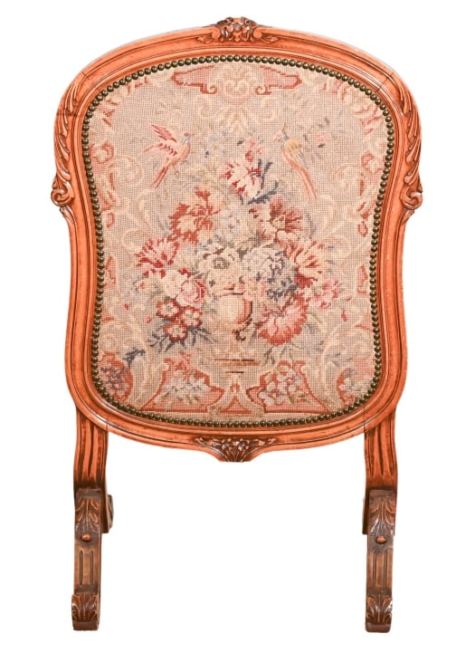 Antique Carved Needlepoint Fireplace Screen (1 of 14)