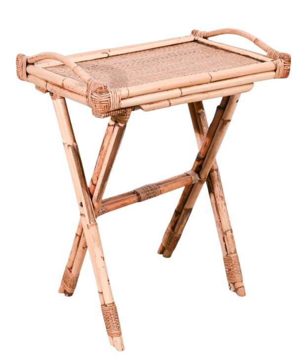 Vintage Bamboo and Rattan Folding Table (1 of 11)