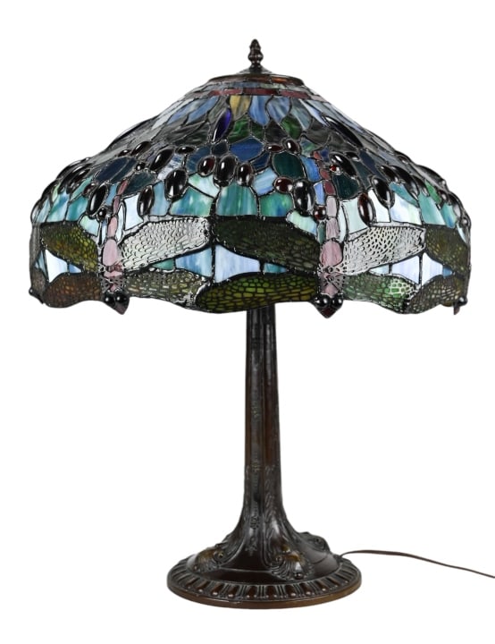 Aura Galaxy Stained Glass Art Nouveau Style Lamp (1 of 10)
