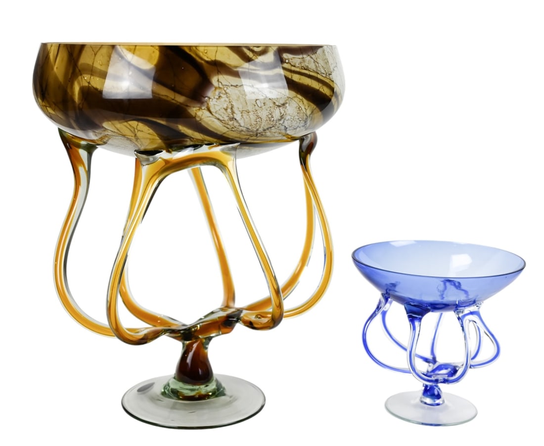 2 Krosno Jozefina Art Glass Spider Bowls (1 of 11)