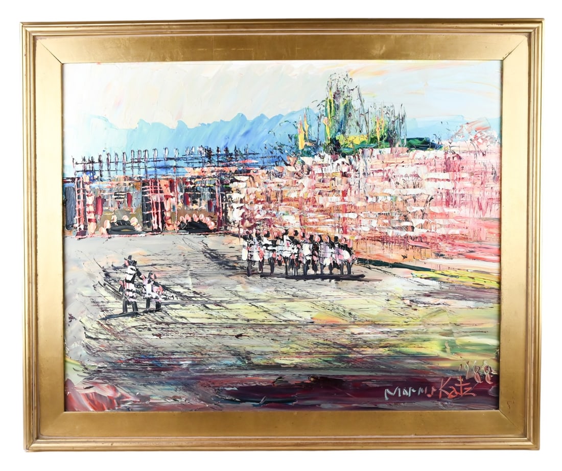 Morris Katz Signed Impasto Oil Painting City 1988 (1 of 8)