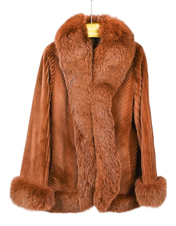 Women's Red Fox Fur Stroller Coat w Sheared Body (1 of 11)