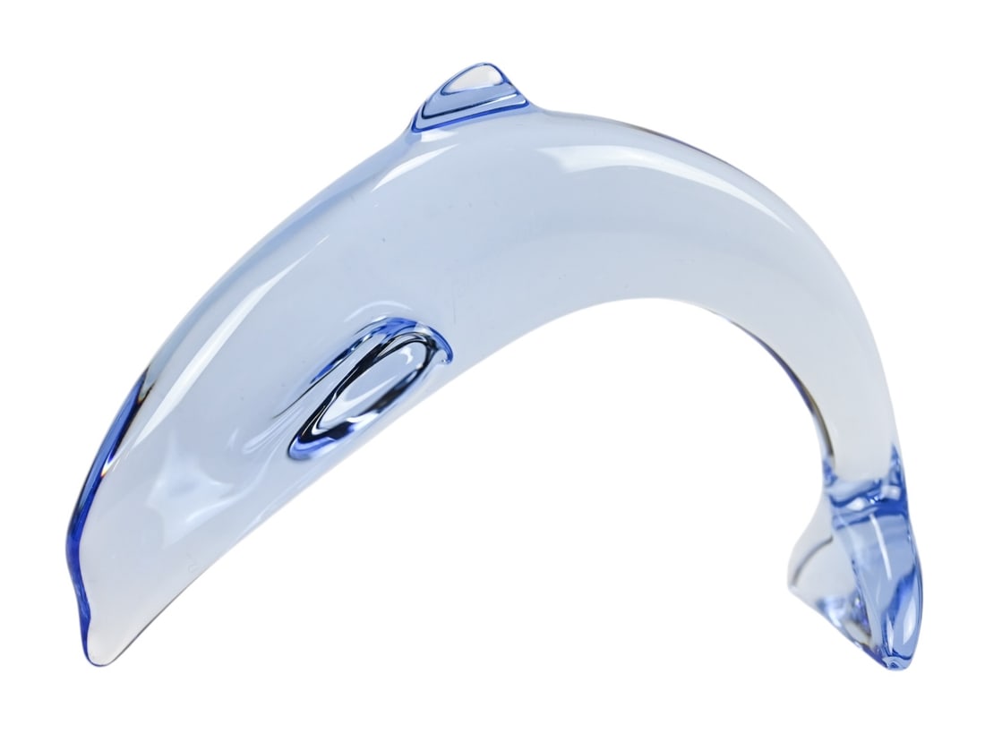 Baccarat Crystal Blue Diving Dolphin Figurine (1 of 7)