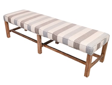 Georgian Style Hand Carved Upholstered Bench Sofa