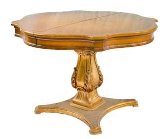 Vintage Regency Hand Carved Pedestal Dining Table