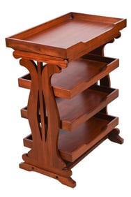 Pier 1 Hand Carved Tray Top Storage Shelf