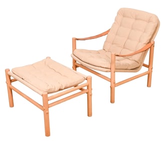 Bror Boije for Dux Safari Junker Chair w Ottoman