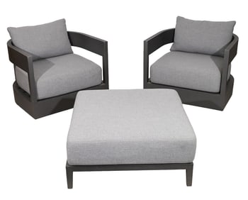 Pair Restoration Hardware Balmain Aluminum Lounge