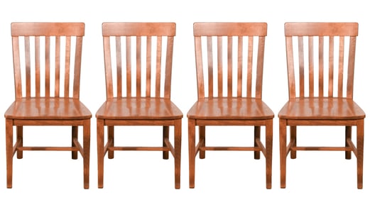 4 Italian Made Slat Back Side Dining  Chairs
