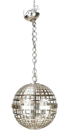 Aerin Mill Large Tole Globe Pendant Light Silver
