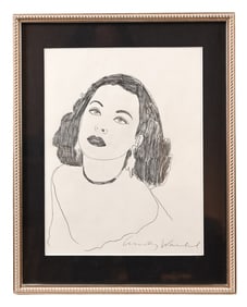 Andy Warhol Signed Graphite Study Titled Hedy