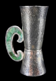 Los Castillo Mexico Sterling & Malachite Jigger