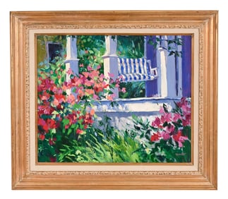 Sandra Boschet Signed Oil Painting Porch Swing