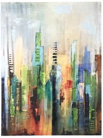 Expressionist Oil Painting of City Scape