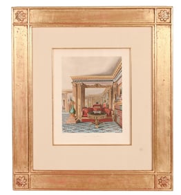 Antique Carlton House Colored Engraving