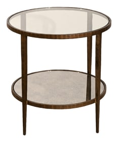 Crate & Barrel Claremont Glass Mirrored Side Table