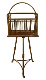 Vintage Victorian Style Brass Magazine Rack