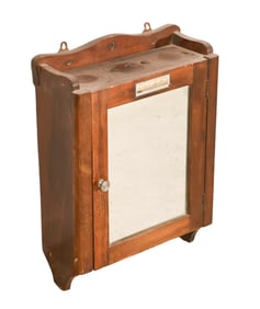 Vintage Hand Carved Medicine Cabinet