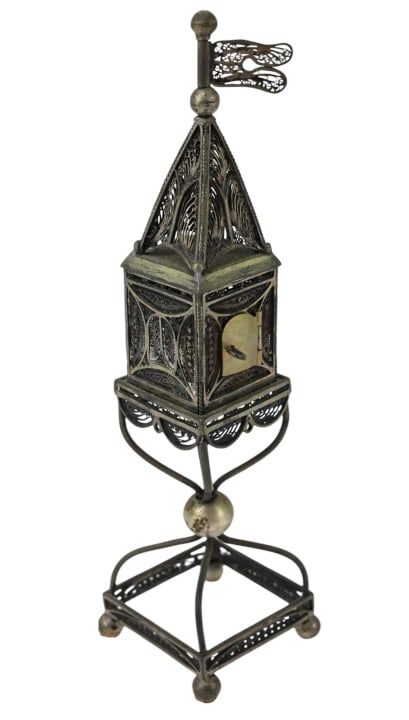 Antique Silver Filigree Judaica Spice Tower (1 of 10)