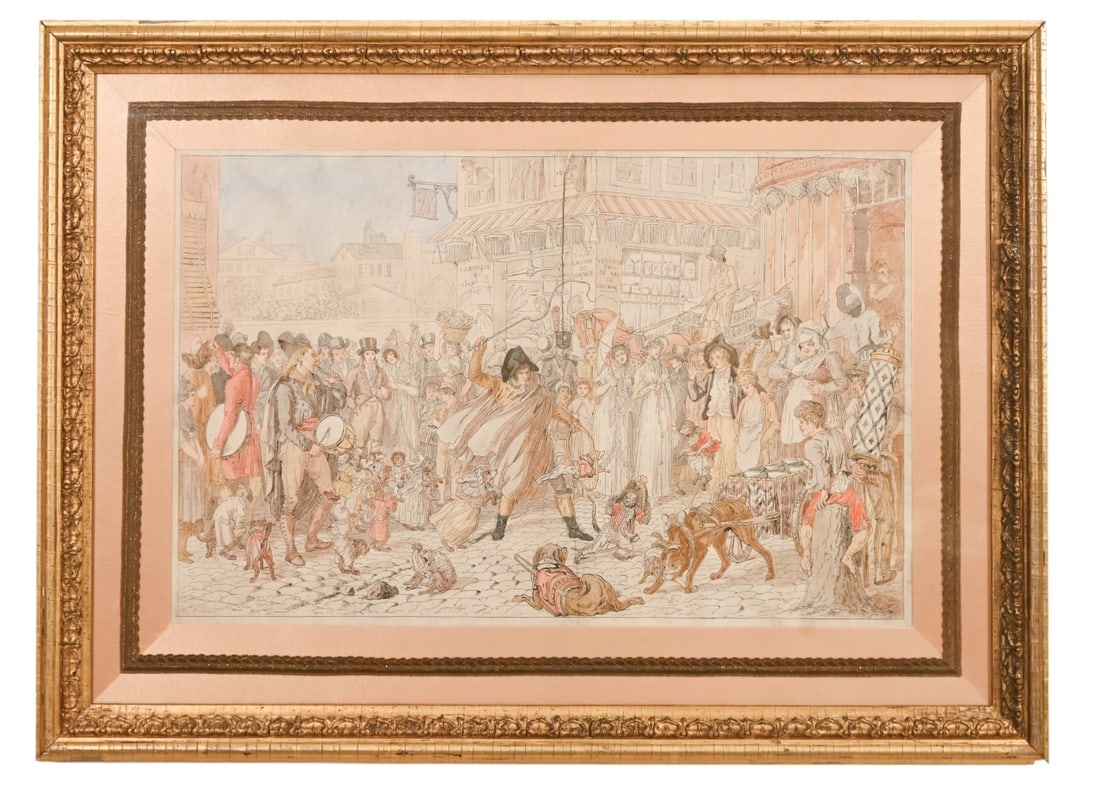 18th C Charles Levachez Engraving Dancing Dogs (1 of 9)