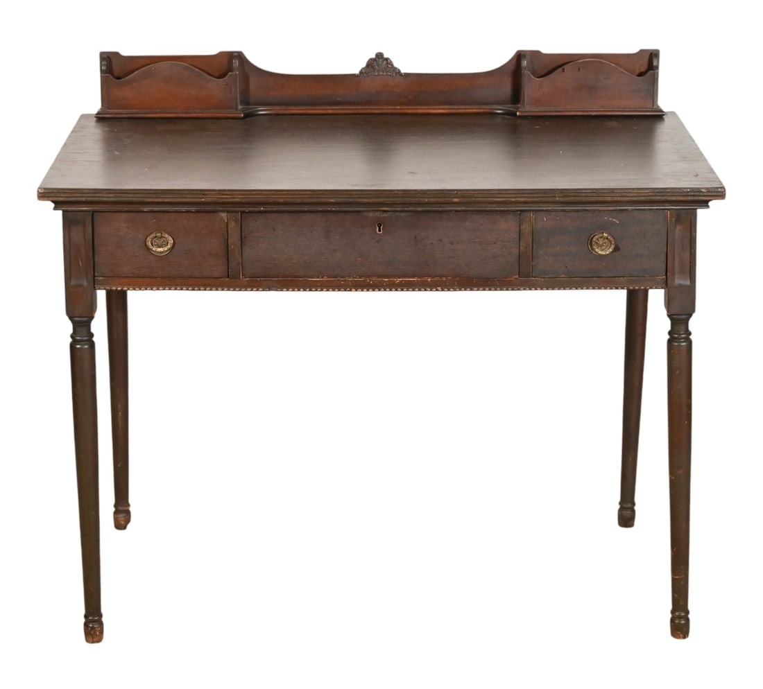 Antique Edwardian Style Carved Ladies Desk: Antique Edwardian Style Carved Ladies Desk.Measures 35 inches x 41 inches x 21 inches.