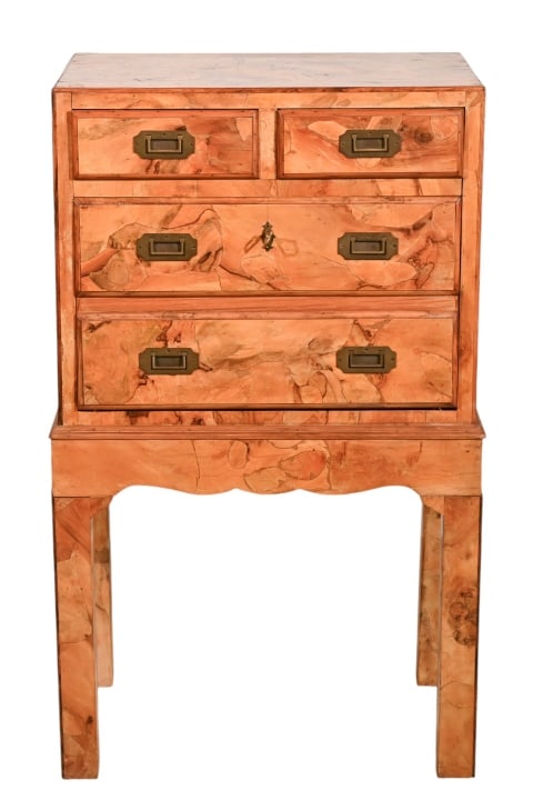 Antique English Hand Carved Burl Wood Chest (1 of 14)