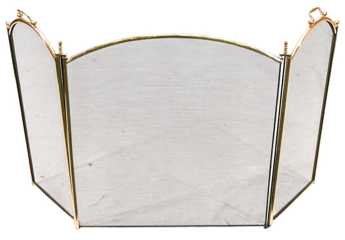 Brass 3 Panel Fireplace Screen (1 of 8)