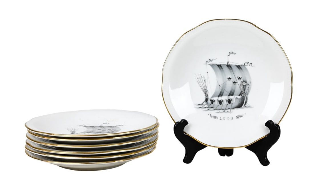 Rorstrand Sverige Sweden Porcelain Lunch Plates (1 of 6)