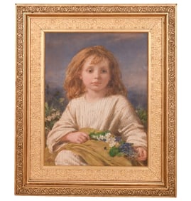 W.C.T. Dobson Signed Watercolor Painting of Girl