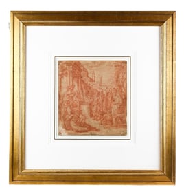 17th C Roman Greco Engraving of Rouge Ink