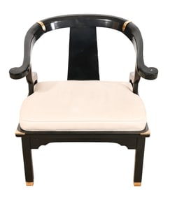 James Mont Style Lacquered Horse Shoe Chair