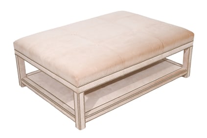 Contemporary Leather Upholstered Coffee Table