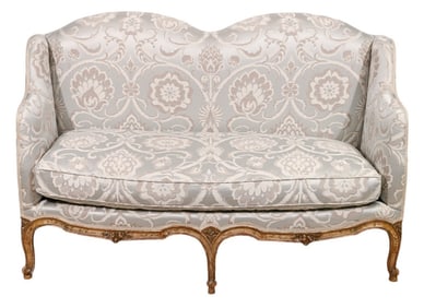 Louis XV Style Carved Upholstered Canape Settee
