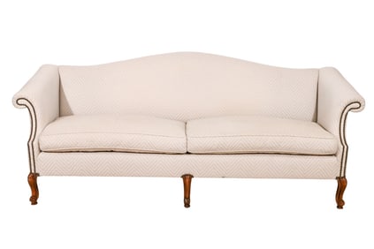 George III Style Lee Jofa Upholstered Camel  Sofa