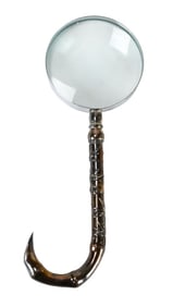 19th C. Silver Umbrella Handle Magnifying Glass