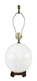 Mid C Modern Ceramic Table Lamp Carved Base