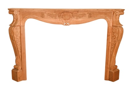 French Hand Carved Fireplace Mantle