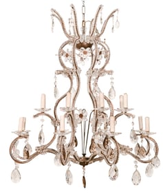 Italian Beaded Glass and Crystal Chandelier