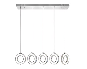 Hollywood Regency LED Chandelier w 5 Pendants
