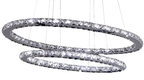 Hollywood Regency LED Double Ring Form Chandelier