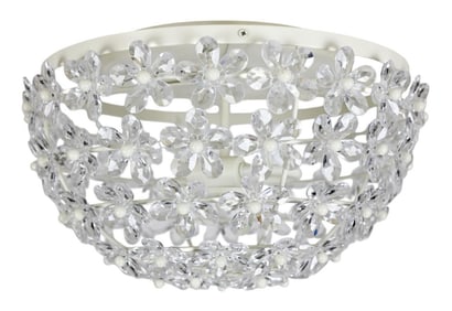 Pottery Barn Crystal Floral Flush Mount Light