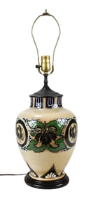 Glazed Pottery Zoli Style Vase Form Table Lamp