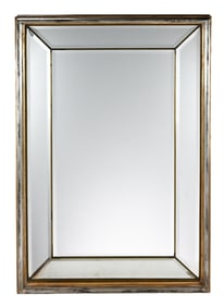 Antique Gold & Silver Leaf Mirror w Mirrored Frame