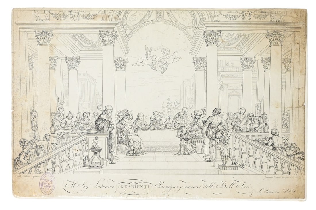 Antique Engraving of Paolo Caliari Painting (1 of 12)