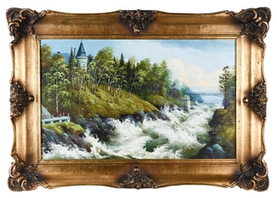 Nicolai Silverberg Signed Oil Painting River Scape