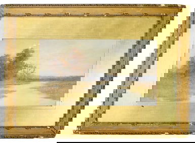 Albion Harris Bicknell Signed Landscape Painting