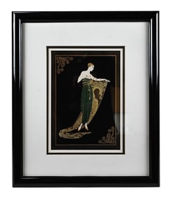 Erte Framed Lithograph Titled Emerald Night